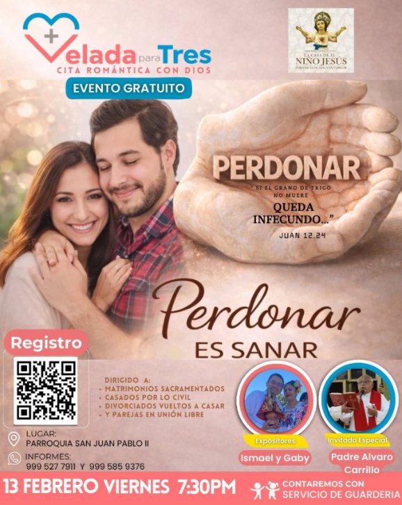 Cartel de la segunda Velada para Tres: Perdonar es sanar, 13 de febrero